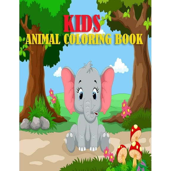 Kids Animal Coloring Book: 60 unique and beautiful animal book with deer, lion, horse, elephant, alligator, dog and many more designs (Paperback)