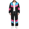 thumbnail image 2 of BELTNOV Men's 2 Piece Sets 80s 90s Tracksuit Long Sleeve Jacket with Elastic Waist Pants Set for Daily Wear Black, 2 of 6
