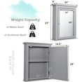 thumbnail image 3 of GLACER Bathroom Mirror Cabinet, Wall Mounted Storage Cabinet with Mirror Door and Adjustable Shelf, Mirrored Medicine Cabinet for Bathroom, Living Room, Cloakroom, 22 x 6 x 27.5 inches (Grey), 3 of 16