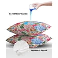 thumbnail image 4 of Pack of 2 Outdoor Pillow Covers, Spring Flowers Bloom Hydrangea Waterproof Square Throw Pillowcase Cushion Decorative Pillow Covers for Couch Patio Tent, 20x20 in, 4 of 6