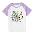 thumbnail image 1 of RXIRUCGD 2025 Vêtements d'Été pour Enfants Tout-Petits Garçons Filles Mode Mignon Col Rond Imprimé Manches Courtes Haut, 1 of 7
