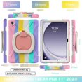 thumbnail image 2 of For Samsung Galaxy Tab A9+ Silicone Hybrid PC Tablet Case with Holder & Shoulder Strap, 2 of 5