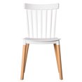 thumbnail image 2 of Modern Plastic Dining Chair Windsor Design with Beech Wood Legs, White, 2 of 7