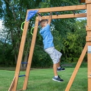 Backyard Discovery Beach Front Cedar Wood Swing Set, Slide, Play Deck, Monkey Bars