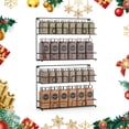 thumbnail image 1 of Auledio Spice Rack, Metal Spice Rack Organizer for Cabinet or Wall Mounts, 2 Pack Hanging Racks, Space Saving Seasoning Organizer Christmas Decoration- Black, 1 of 7