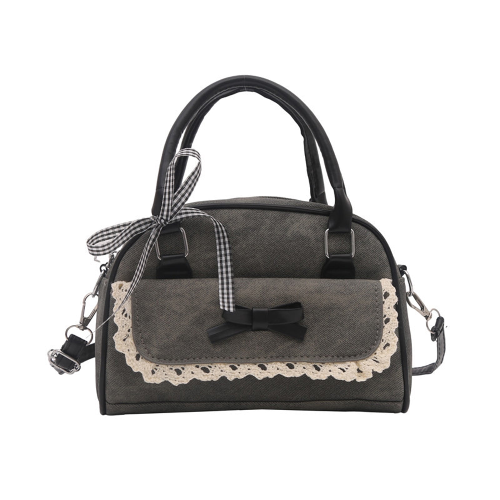 NWOKYZGH Denim Purse with Bow Crossbody Shoulder Bag Bling Small Jean Purses for Women Aesthetic Handbags