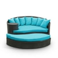 thumbnail image 2 of Modway Taiji Rattan Weave/Aluminum Patio Daybed in Espresso/Turquoise, 2 of 4