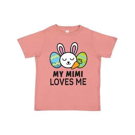 

Inktastic My Mimi Loves Me with Bunny and Easter Eggs Gift Toddler Boy or Toddler Girl T-Shirt