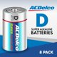 thumbnail image 2 of Batería ACDelco D superalcalina de 1,5 V, paquete de 8 unidades, 7 años de vida útil, 2 of 6
