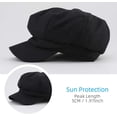 thumbnail image 3 of Women's Faux Linen Newsboy Cap with Drawstring, Lightweight Ventage Casual Baker Boy Hat, 3 of 7