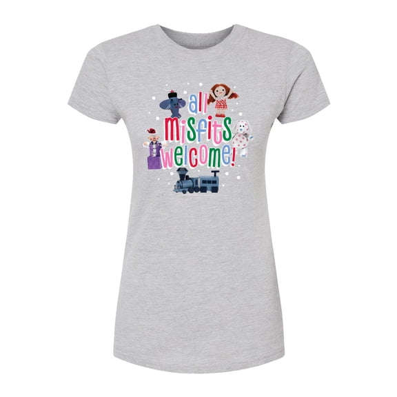 Rudolph - All Misfits Welcome - Juniors Fitted Short Sleeve Graphic T-Shirt