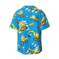 thumbnail image 5 of Uemuo Cute Car Cartoon Pattern Cotton Linen Short Sleeve Shirts,Casual Lightweight Button Down Shirts,Vacation Beach Summer Tops-3X-Large, 5 of 7