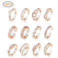 thumbnail image 4 of Langgg 12PCS Adjustable Flower Toe Rings for Women Open Tail Ring Jewelry Kit Rosy Golden, 4 of 6