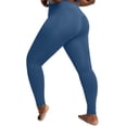 thumbnail image 3 of newwalpole Women Plus Activewear Leggings High Waisted Tummy Control Soft Yoga Pants for Workout Blue for Size 5XL, 3 of 6