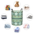thumbnail image 3 of DouZhe Grands Paniers à Linge Pliables Étanches, Imprimés Rétro Bohèmes de Style Ancien Circular Hamper avec Poignées, 3 of 6