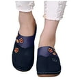 thumbnail image 3 of Bmisegm Women's Hollow Large Size Sandals Flower Slope Heel Women's Sandals and Slippers Sandals Women Summer Blue 7, 3 of 7
