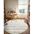 thumbnail image 7 of Unique Loom Matrix Trellis Collection Area Rug - Diamonds (5' 1" Round Multi/Blue), 7 of 7