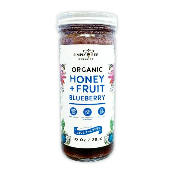 Honey Jam Blueberry | Pure Organic Raw Honey |100% Delicious |Low GI | Supports Well-Beeing | |Non-GMO |0% Additives | Kid Approved