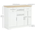 thumbnail image 3 of HOMCOM Buffet avec 3 Tiroirs, Armoire de Cuisine, Blanc, 3 of 10
