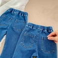 thumbnail image 5 of MKOSPLRT 0-3 Years Baby Toddler infant Bootcut Jeans High Waist Baggy Wide Leg Jeans Solid Bell Bottom Denim Pants with Pocket Kids Clothes, 5 of 5