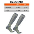thumbnail image 2 of 2Pairs Ski Socks Merino Wool Thermal Knee High Winter Snowboard Sport Socks Men Women - Gray + Gray, 2 of 5