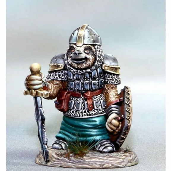 Sloth Warrior with Sword and Shield Miniature Critter Kingdoms Dark Sword Miniatures