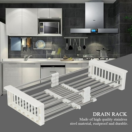 Foldable Dish Rack TOPINCN Drain Rack Foldable Stainless Steel Drying Sink Dish Cup Fruits,Stainless Steel Drain Rack,Home-use Drain Rack ()
