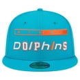 thumbnail image 2 of Men's New Era Aqua Miami Dolphins Ransom 59FIFTY Fitted Hat, 2 of 6