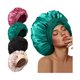 thumbnail image 1 of wonima11 3Pcs Bonnets for Sleeping, Extra Satin Silk Bonnet for Sleeping Women with Tie Band for Curly Hair Jumbo Bonnet Braids, 1 of 1