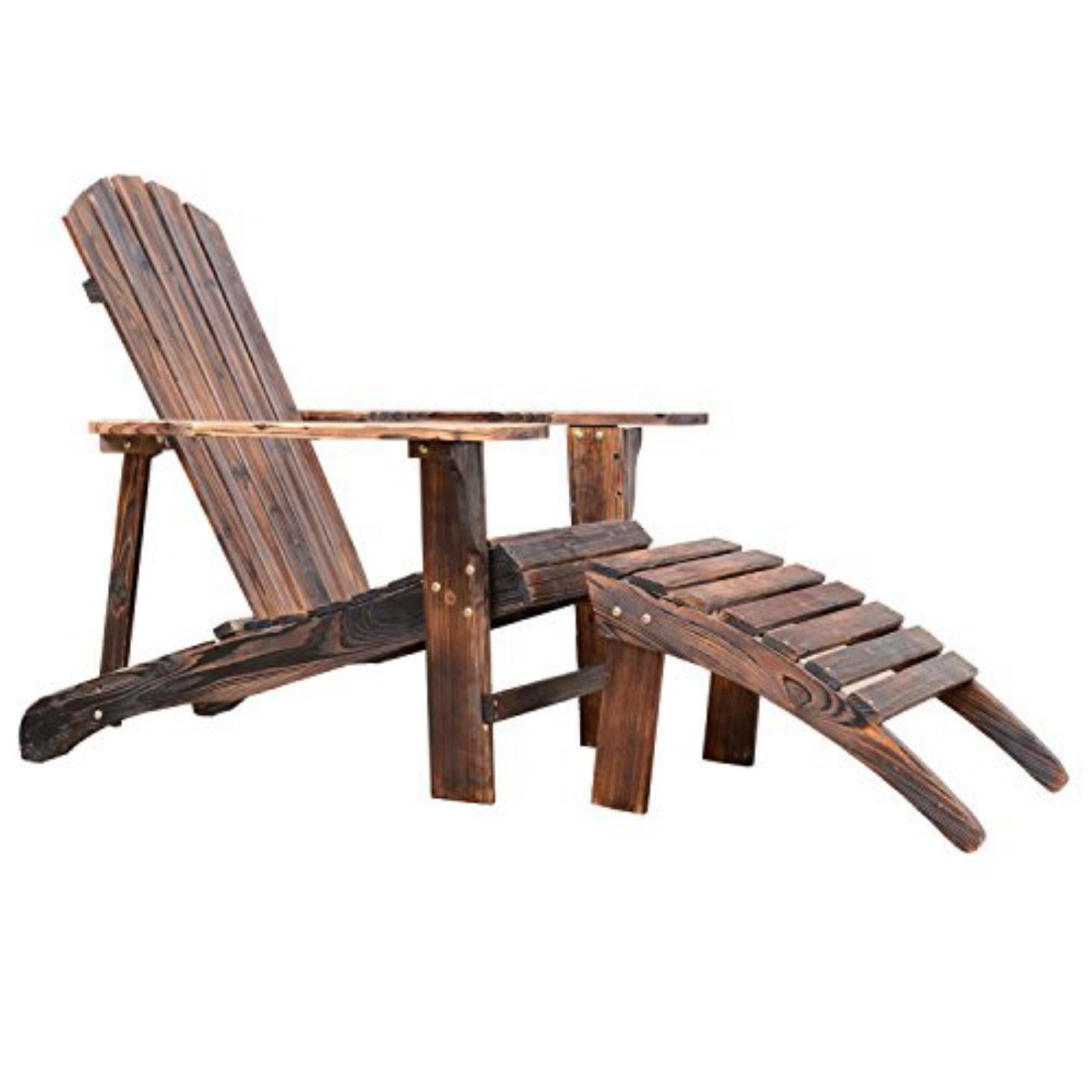 Outsunny Outdoor Patio Lounge Wooden Adirondack Chair with