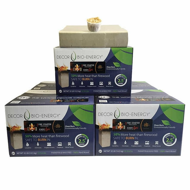 Décor Bio-Energy Firewood Bio Bricks - 90 ct