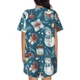 thumbnail image 3 of Lsque Christmas Snowman Gift Women's Short-Sleeved Pajama Set - 2 Piece Soft and Lightweight Sleepwear Set-X-Large, 3 of 9