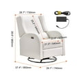 thumbnail image 4 of KFFKFF Electronic Lounge Chair Power and Swivel Glider Off-White Adjustable Angle, 4 of 9