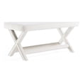 thumbnail image 1 of Manhattan Comfort Abigail Double Ottoman Bench with Solid Wood Frame in Cream, 1 of 9