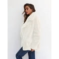 thumbnail image 4 of Katigan Women Winter Coats Lapel Faux Fur Jackets Open Front Mid-Long Cardigan Coat Casual Warm Winter Outwear Jackets White S, 4 of 5