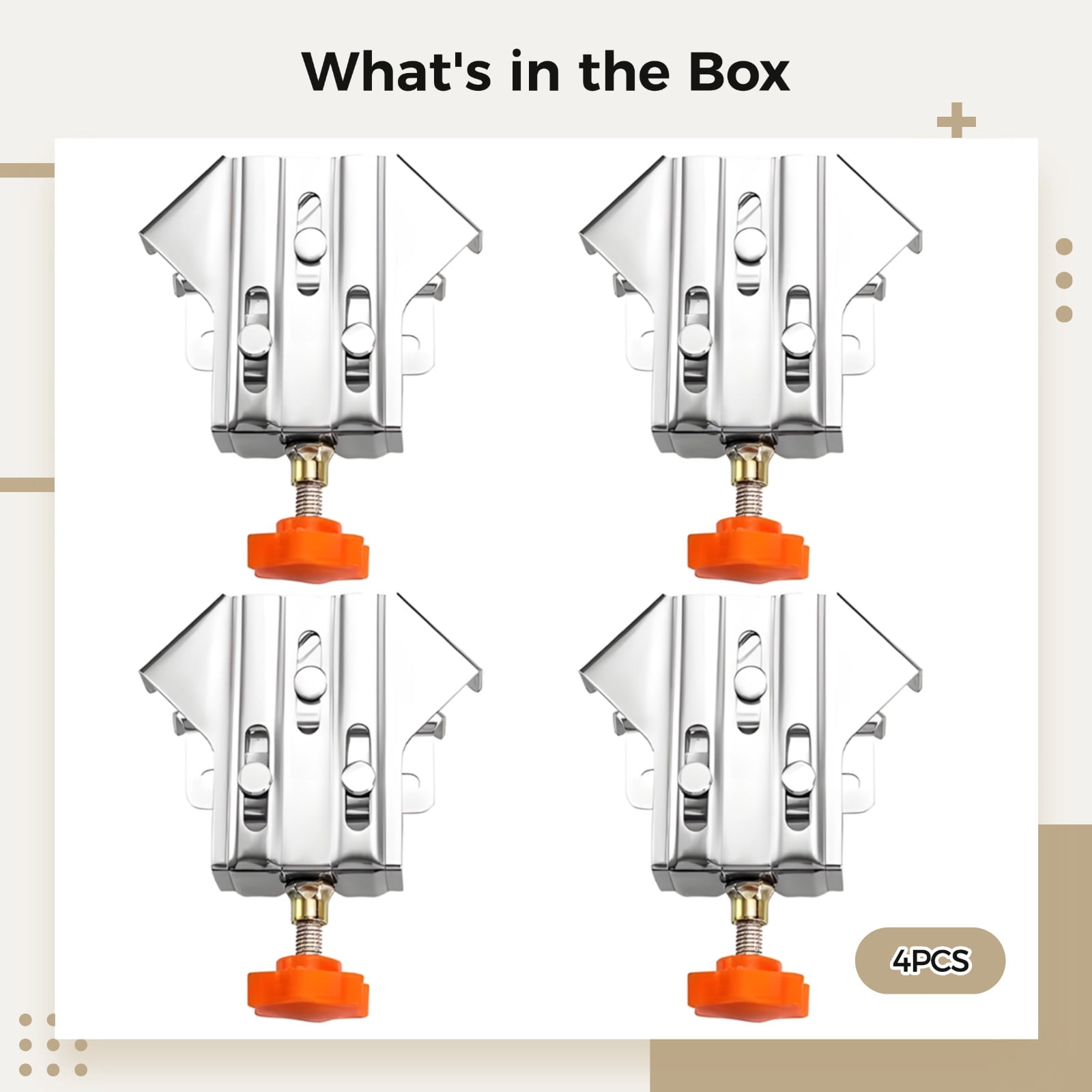 4 PCS Corner Clamps, 90 Degree Right Angle Clamps Stainless Steel, Adjustable Heavy Duty Clamps for Woodworking, Welding, Picture Frames and DIY Projects