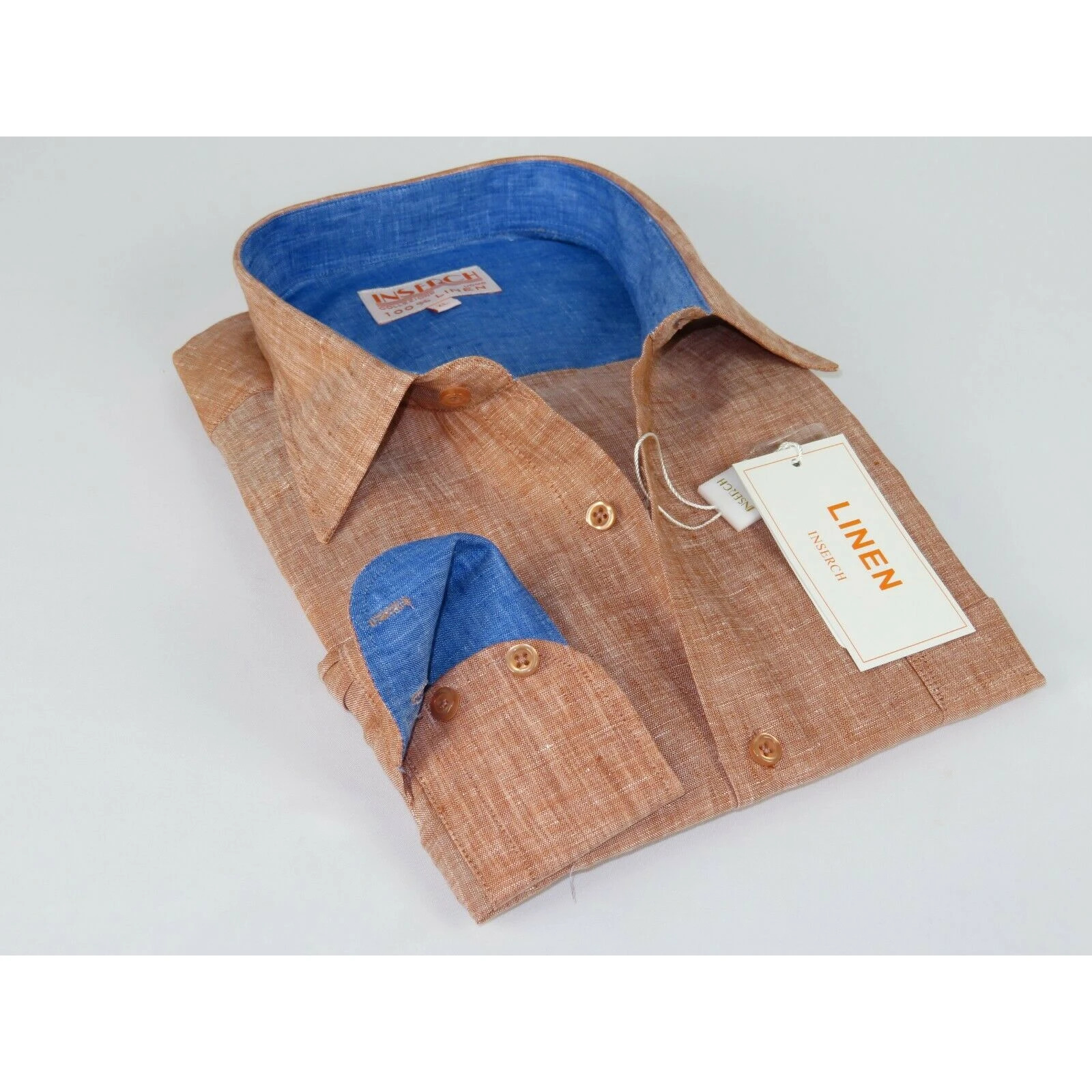 Mens Inserch Linen Shirt Long Sleeves 