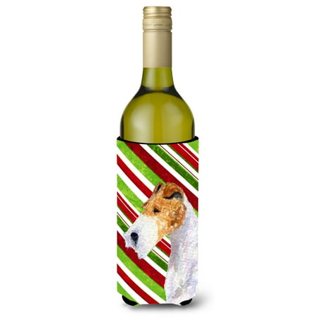 

Caroline s Treasures SS4547LITERK Fox Terrier Candy Cane Holiday Christmas Wine Bottle Hugger Wine Bottle multicolor