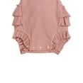 thumbnail image 3 of Xingqing Newborn Baby Girl Ruffle Outfit Summer Sleeveless Backless Ribbed Basic One Piece Romper Bodysuit Jumpsuit, 3 of 7