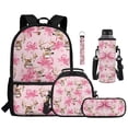 thumbnail image 2 of Aplkyhs Pink Bow Deer Kids Backpack Set 4Pcs Kids Backpack for Girls with Lunch Box Pencil Case and Water Bottle Case Cover Suitable for Elementary Middle School High School, 2 of 7
