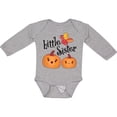 thumbnail image 3 of Inktastic Little Sister Pumpkins with Fall Leaves Girls Long Sleeve Baby Bodysuit, 3 of 5