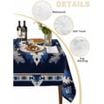 thumbnail image 2 of Navy Blue Grey Boho Table Cloth, Southwestern Geometric Vintage Ethnic Waterproof Tablecloth for Rectangle Tables, Reusable Washable Fabric Table Cover for Restaurant Kitchen Dining Tables 60"x102", 2 of 6