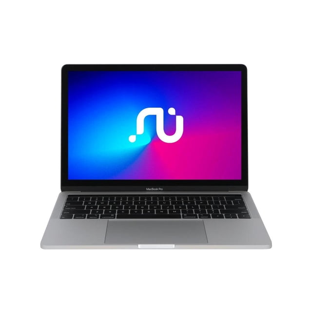 apple macbook pro core i5 2.3 13' 8gb ram 256gb plateado reacondicionado grado a vista frontal abierto de 13.3 pulgadas en plateado con pantalla encendida, teclado negro sin tecla ñ, gran trackpad multitáctil, carcasa de aluminio delgada y cámara web visible; 8GB RAM, 256GB de almacenamiento, Intel Core i5 2.3GHz, reacondicionado con caja alternativa y cargador americano. Adecuado para trabajo y estudio.