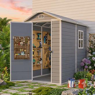 BaPiPro 12' x 8' Metal Outdoor Storage Shed, Tool Shed with Triple