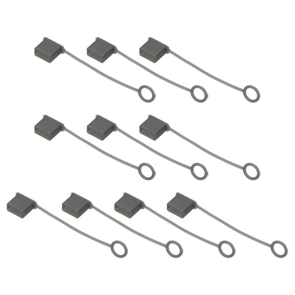 10pcs USB Port Cover Anti Dust Silicone USB Type-A Female Ports Protective Cover Protectors, Transparent Black