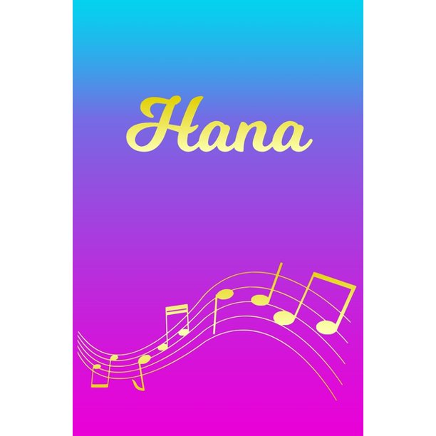 Hana Sheet Music Note Manuscript Notebook Paper Pink Blue Gold Personalized Letter H Initial Custom First Name Cover Musician Composer Instrument Composition Book 12 Staves A Page Staff Hana Sheet Music Note Manuscript Notebook Paper Pink Blue Gold Personalized Letter H Initial Custom First Name Cover Musician Composer Instrument Composition Book 12 Staves A Page Staff