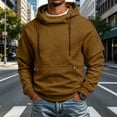 thumbnail image 6 of Winter Sweatshirts for Men Casual Warm Hooded Long Sleeve Solid Color Tops Outdoor Sport Daily Pullover Shirts with Pockets, 6 of 9