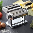 thumbnail image 2 of (Silver) - GOURMEX Stainless Steel Manual Pasta Maker Machine With Adjustable Thickness Settings Perfect for Professional Homemade Spaghetti and Fettuccini Includes Removable Handle and Clamp (Silver), 2 of 5
