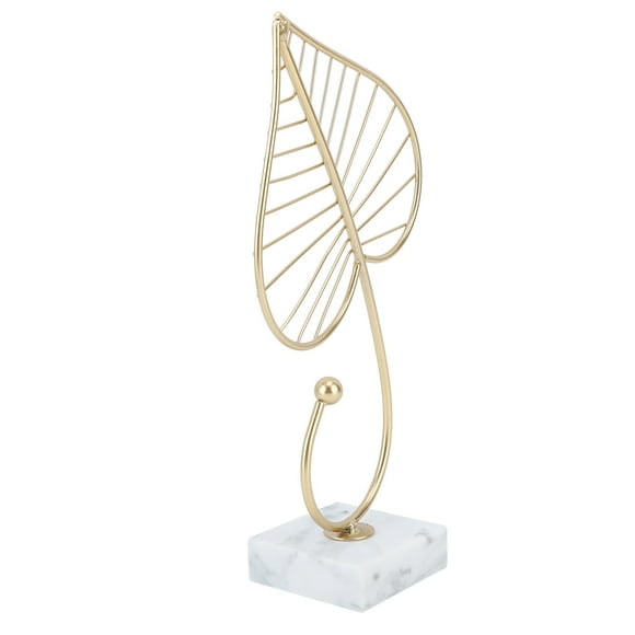 Leaf Sculpture Statue, Marble Base Stable Perfect Gift Hollow Leaf Iron Ornaments  For Home For Wedding