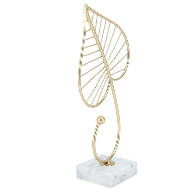 Leaf Sculpture Statue, Marble Base Stable Perfect Gift Hollow Leaf Iron Ornaments For Home For Wedding
